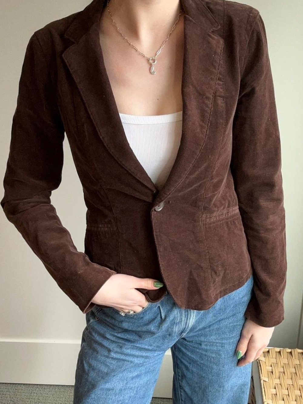 Calvin Klein Corduroy Single-Button Blazer